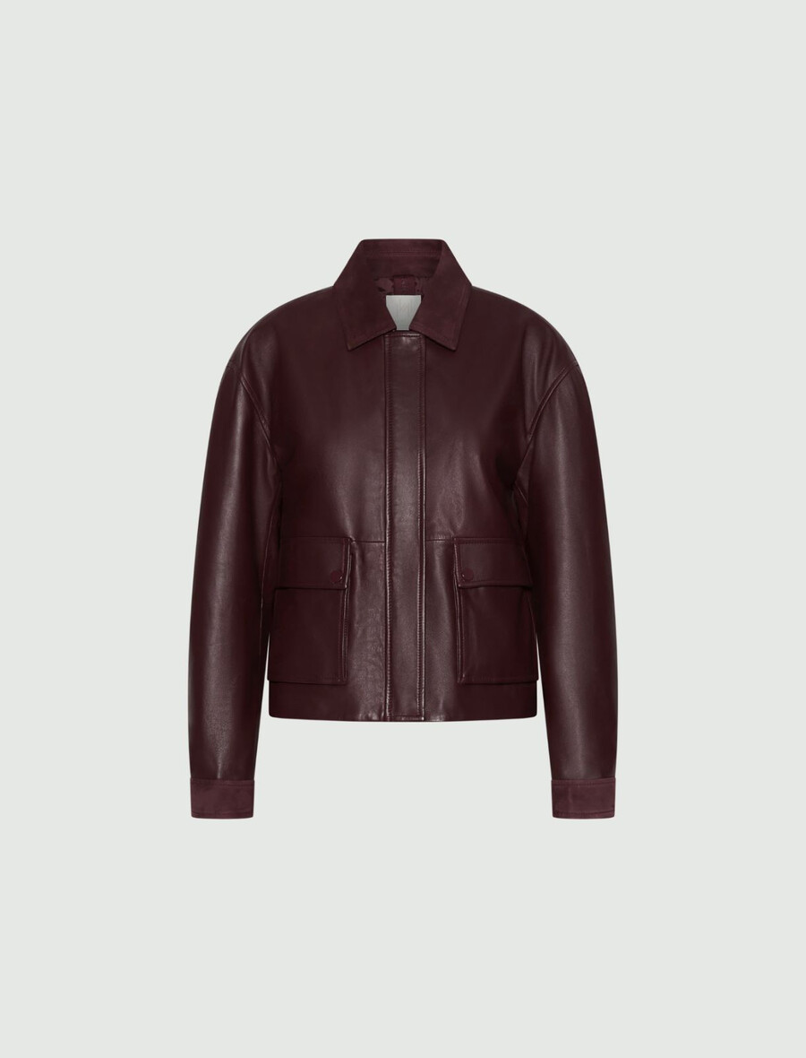usnjena jakna - bordo