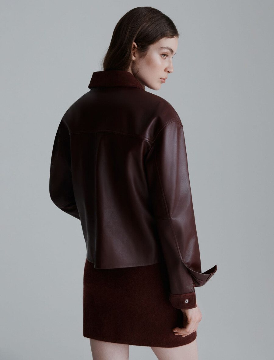 usnjena jakna - bordo