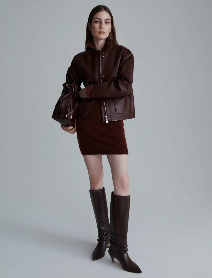 usnjena jakna - bordo