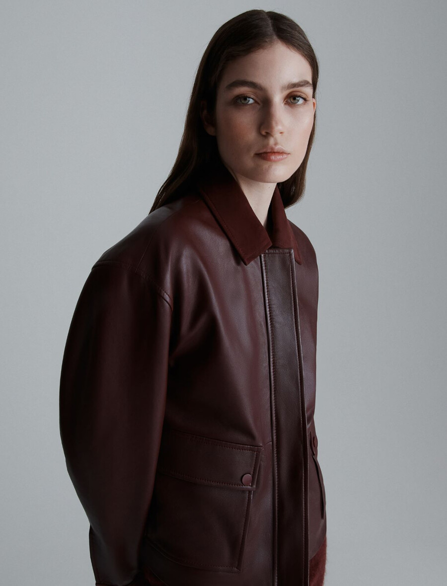 usnjena jakna - bordo