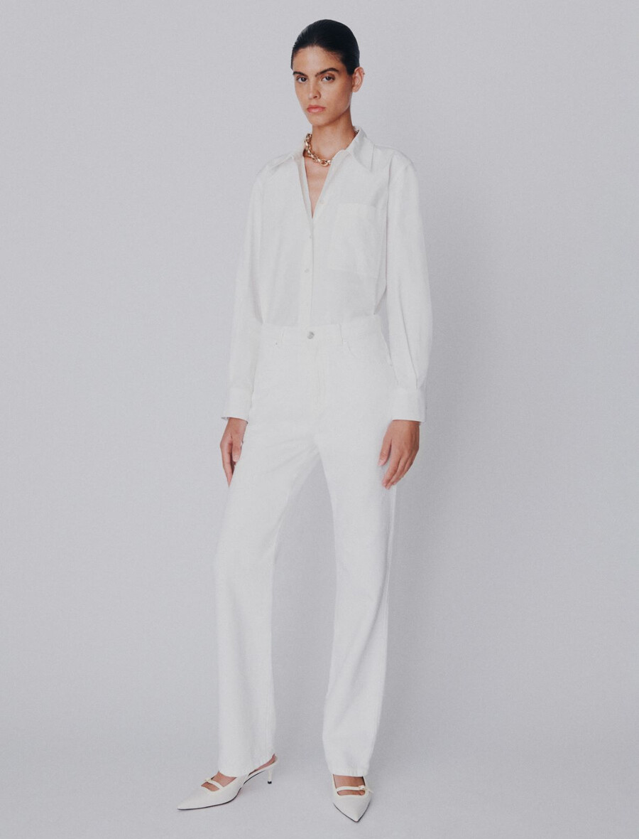 jeans kavbojke ravnega kroja - bele