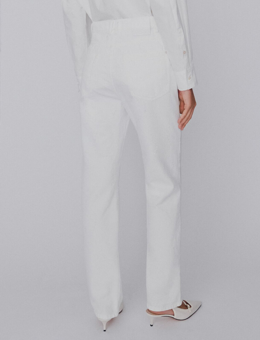 jeans kavbojke ravnega kroja - bele