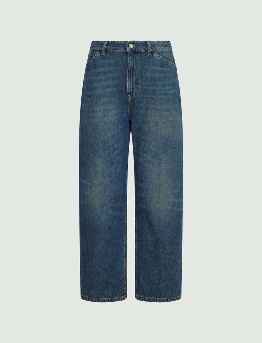 kavbojke mom fit z visokim pasom - mornarsko modre