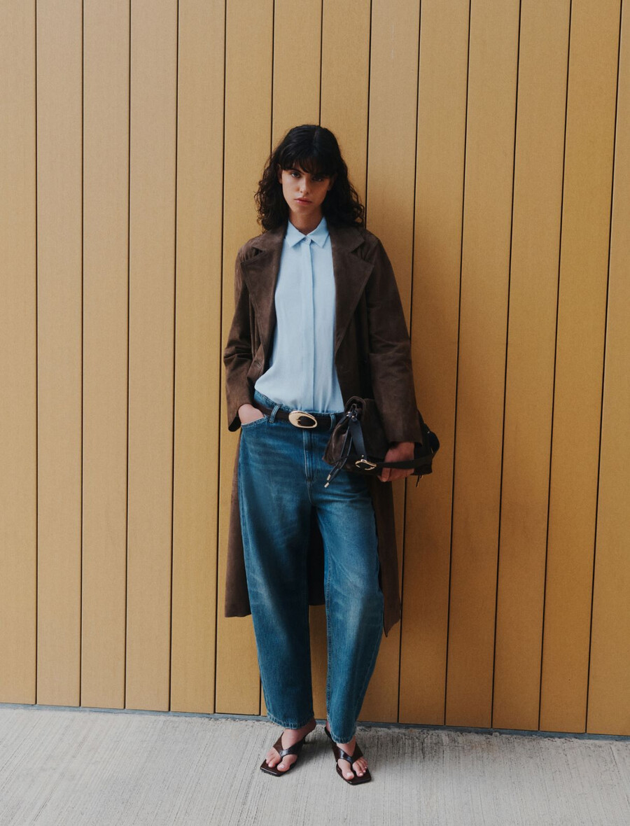 kavbojke mom fit z visokim pasom - mornarsko modre