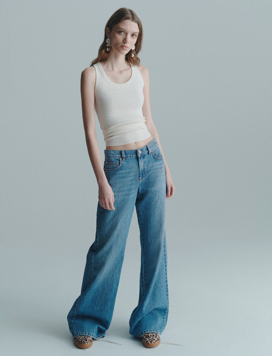 kavbojke z nizkim pasom in širokimi hlačnicami - delave` blue