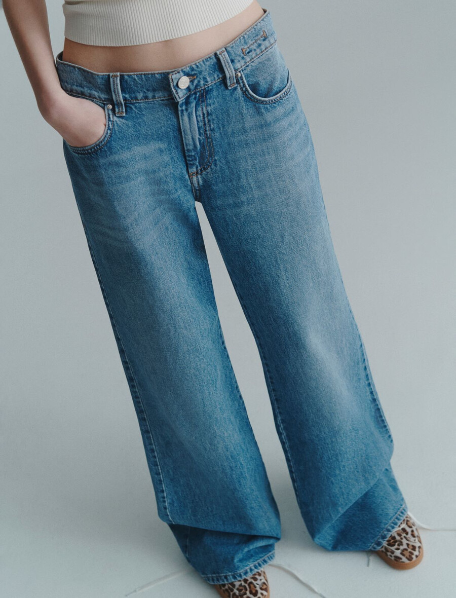 kavbojke z nizkim pasom in širokimi hlačnicami - delave` blue