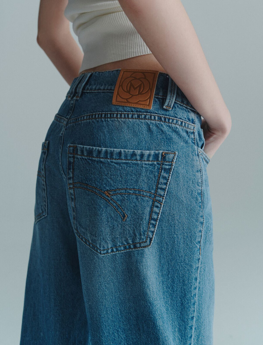 kavbojke z nizkim pasom in širokimi hlačnicami - delave` blue