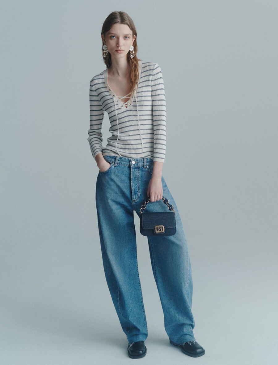 sproščene kavbojke z ozkimi hlačnicami - delave` blue