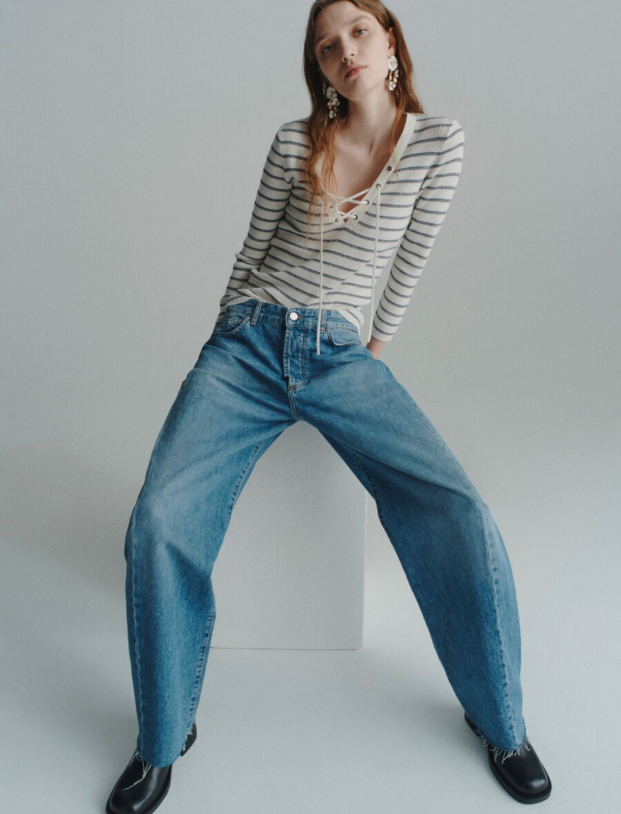 sproščene kavbojke z ozkimi hlačnicami - delave` blue