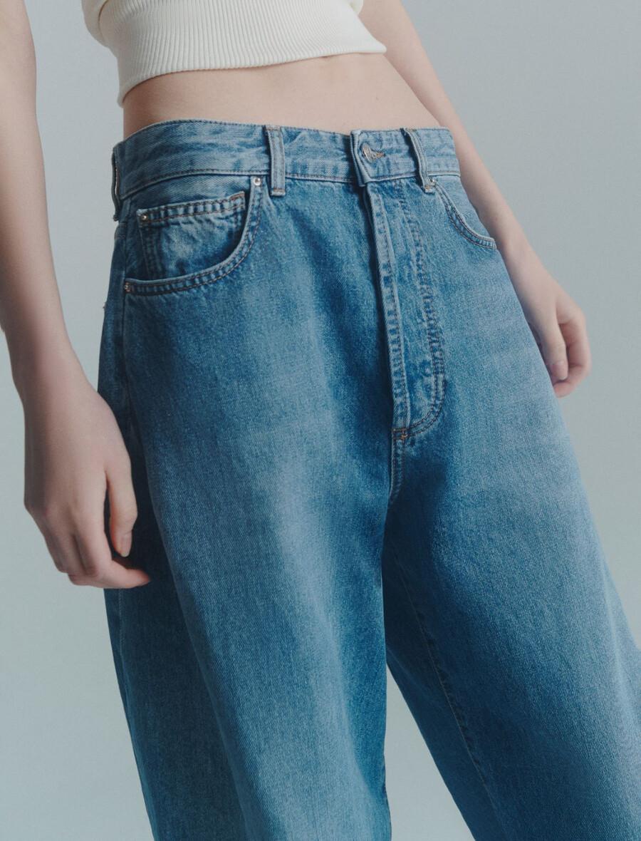 sproščene kavbojke z ozkimi hlačnicami - delave` blue