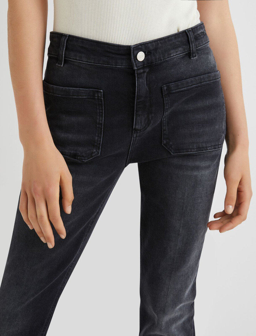 kavbojke z visokim pasom - Črna