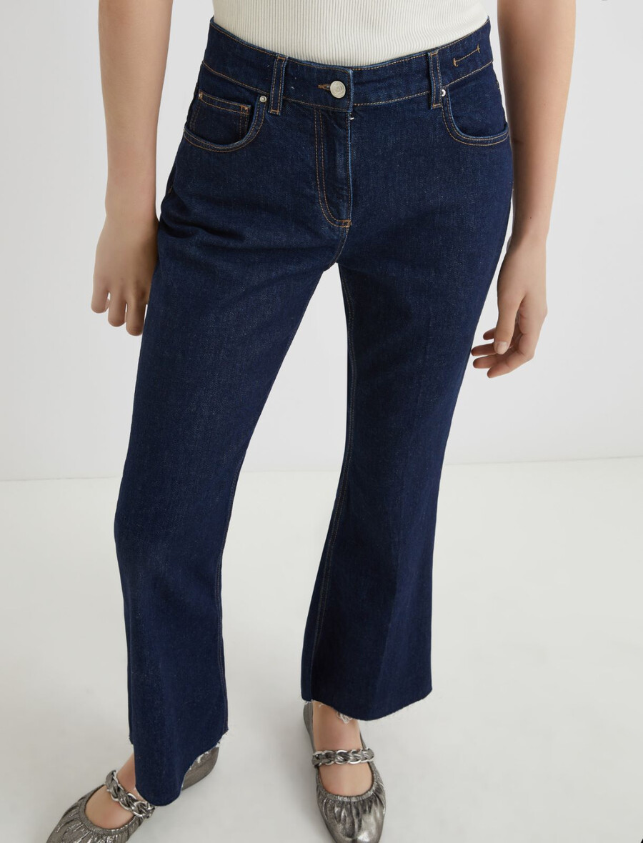 raztegnjene skrajšane kavbojke - midnightmodre