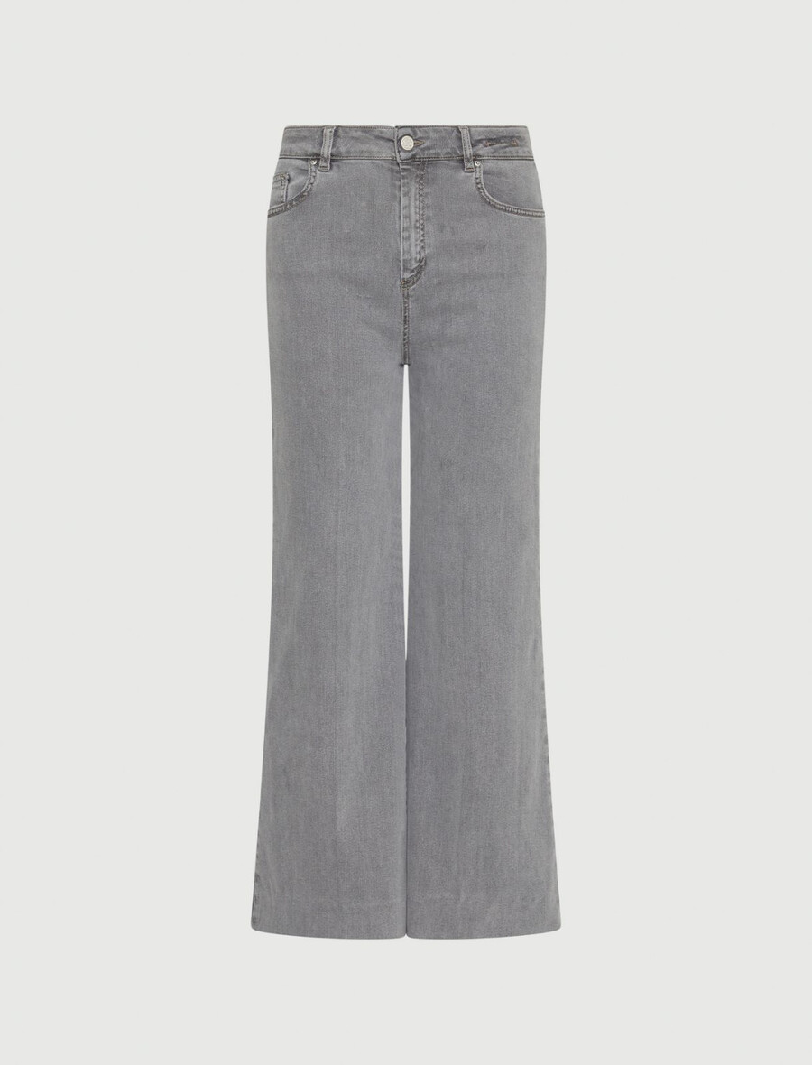 Široke kavbojke s kratkimi rokavi - sive kavbojke