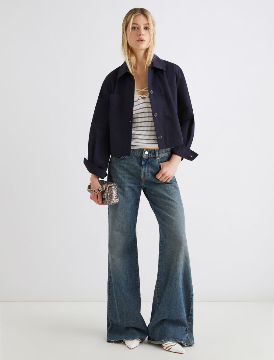 pulover iz čiste volne okrašen z lureksom - bel