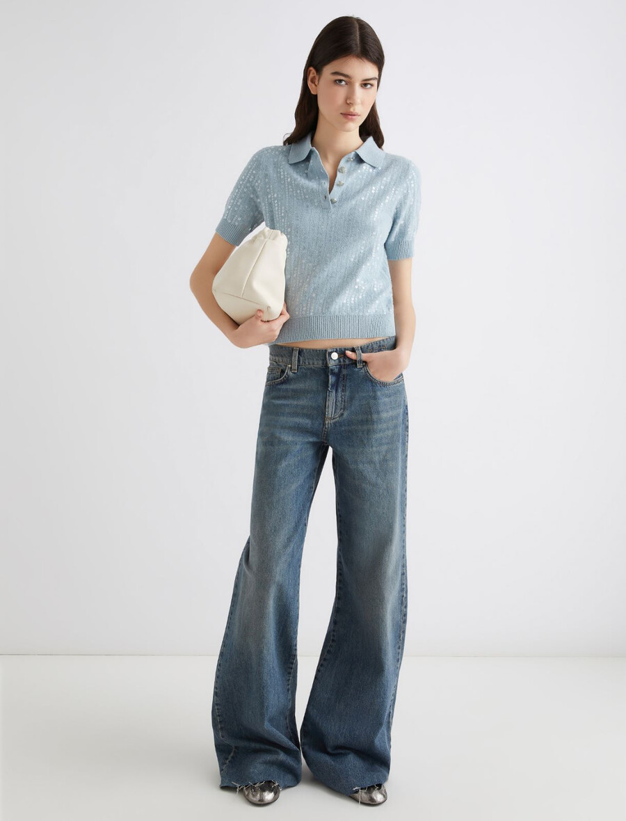 polo majica z bleščicami - voda