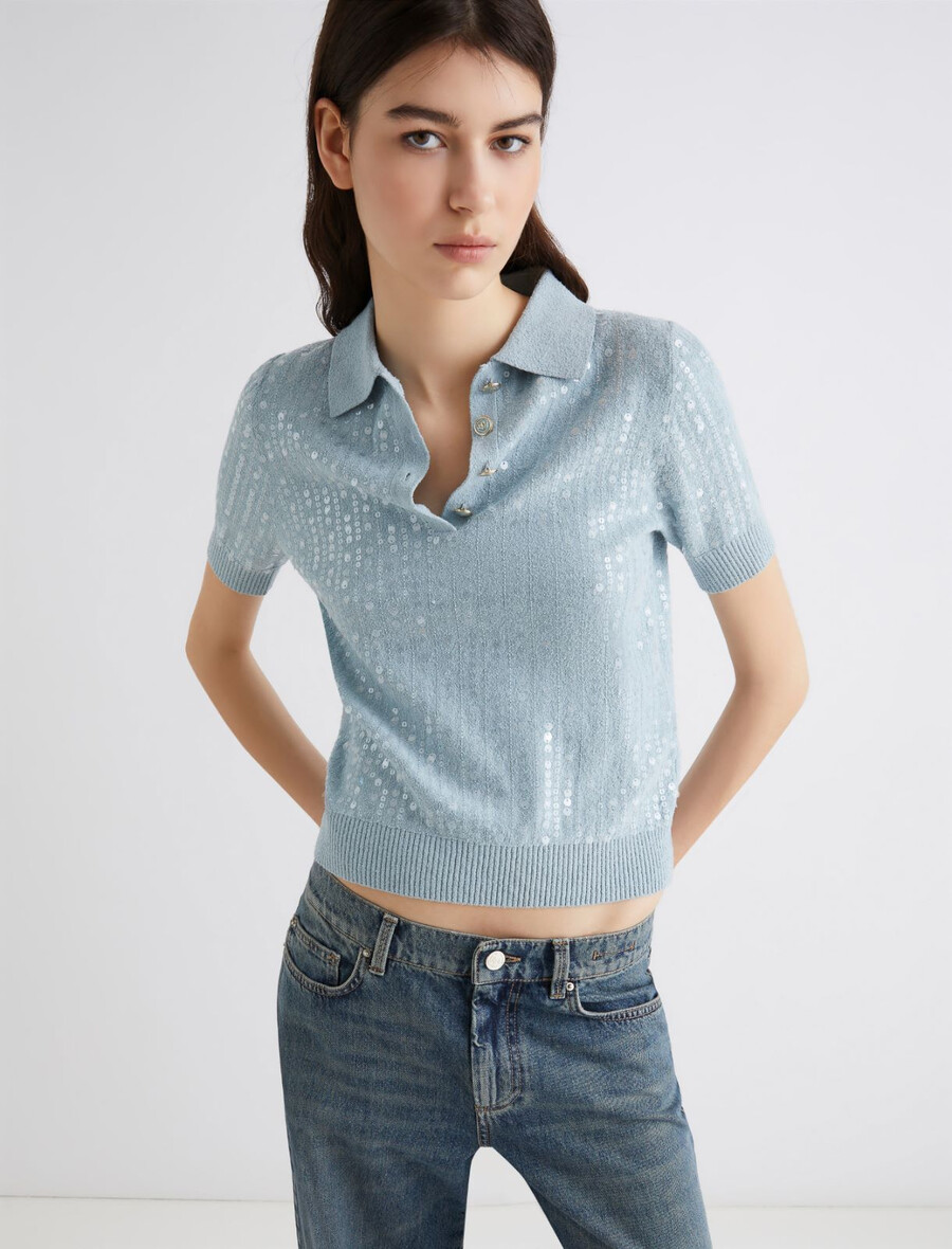 polo majica z bleščicami - voda