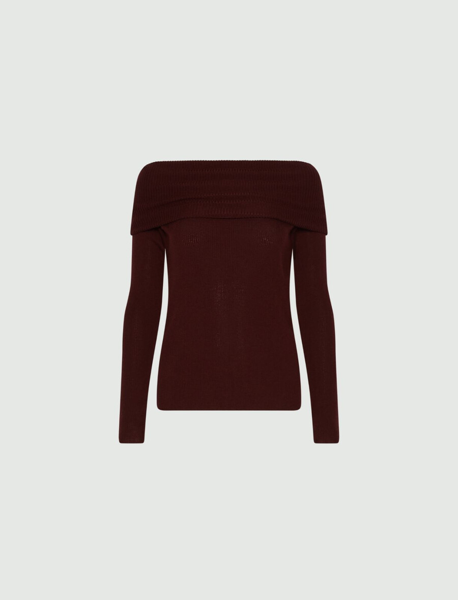oprijet pulover s kapuljastim ovratnikom - bordo