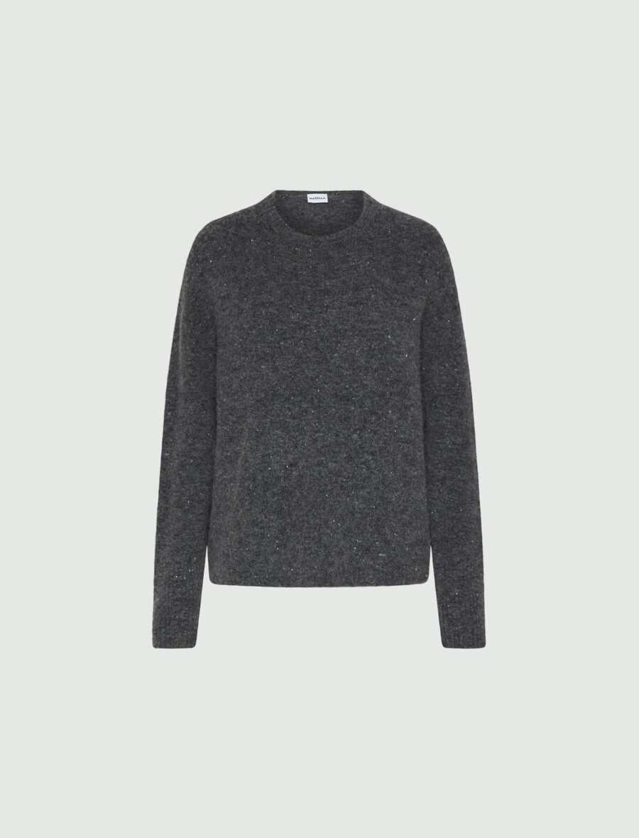 pulover iz preje knop - siva