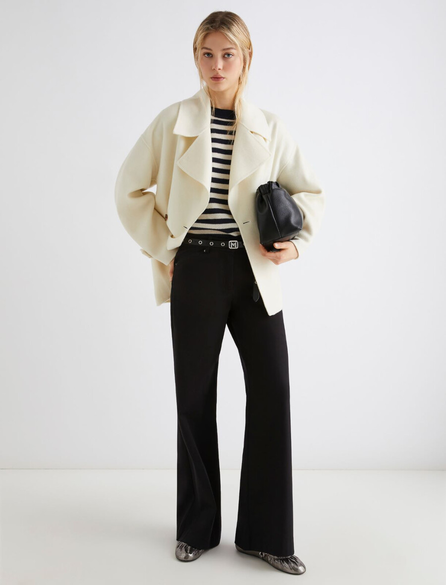 kašmirski pulover z okroglim izrezom - temno moder