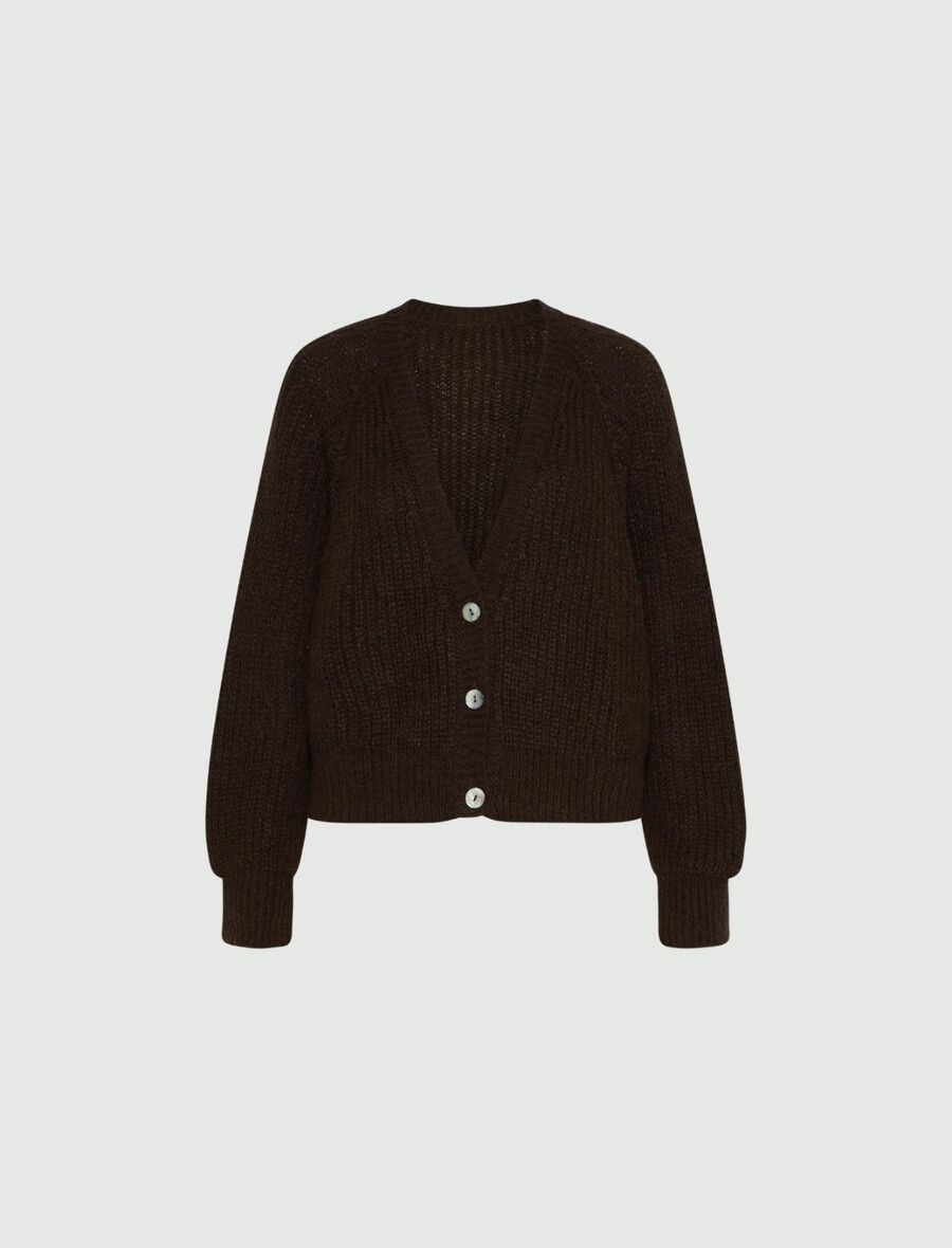 kardigan iz mešanice alpake - kava