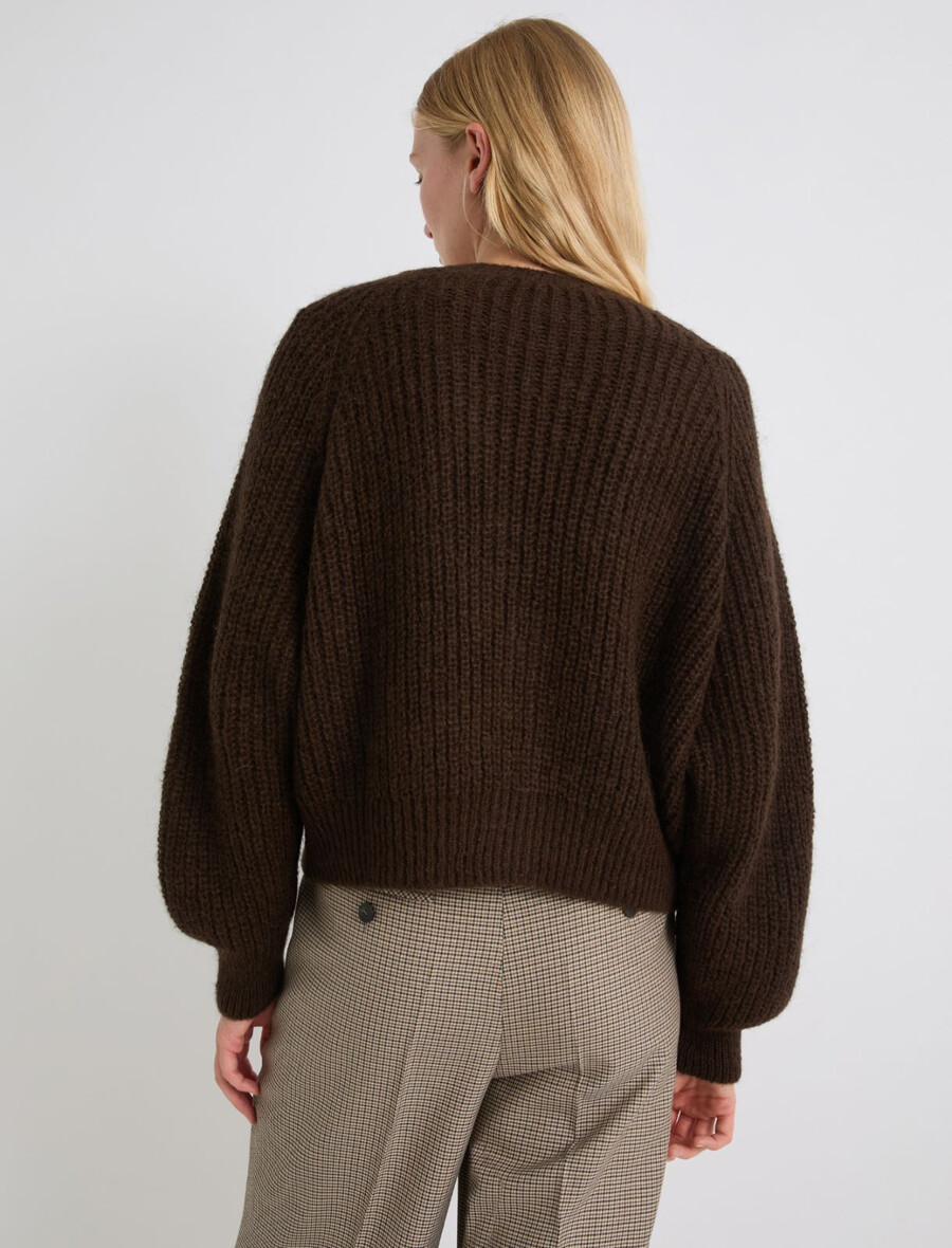 kardigan iz mešanice alpake - kava