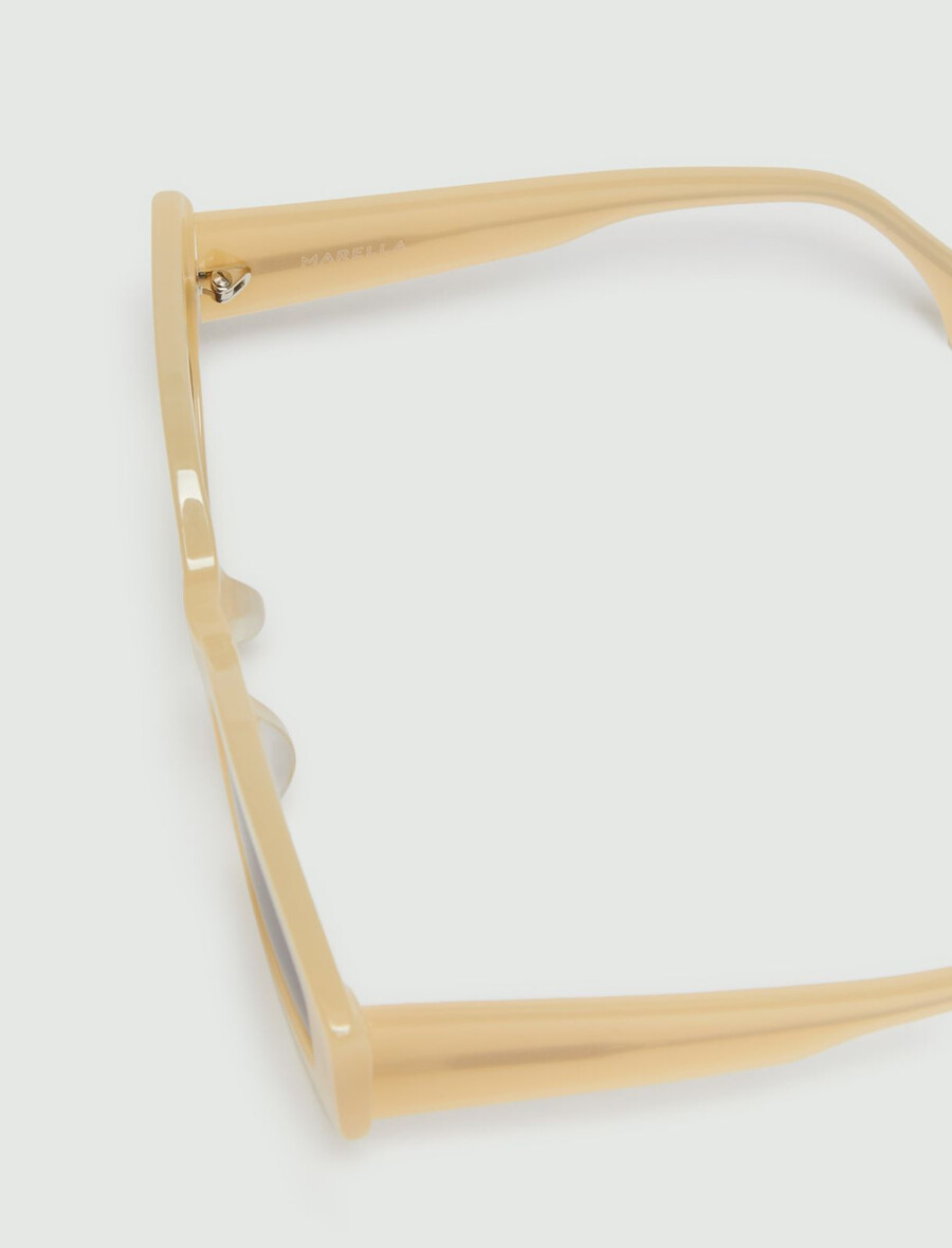 geometrična sončna očala - kremna