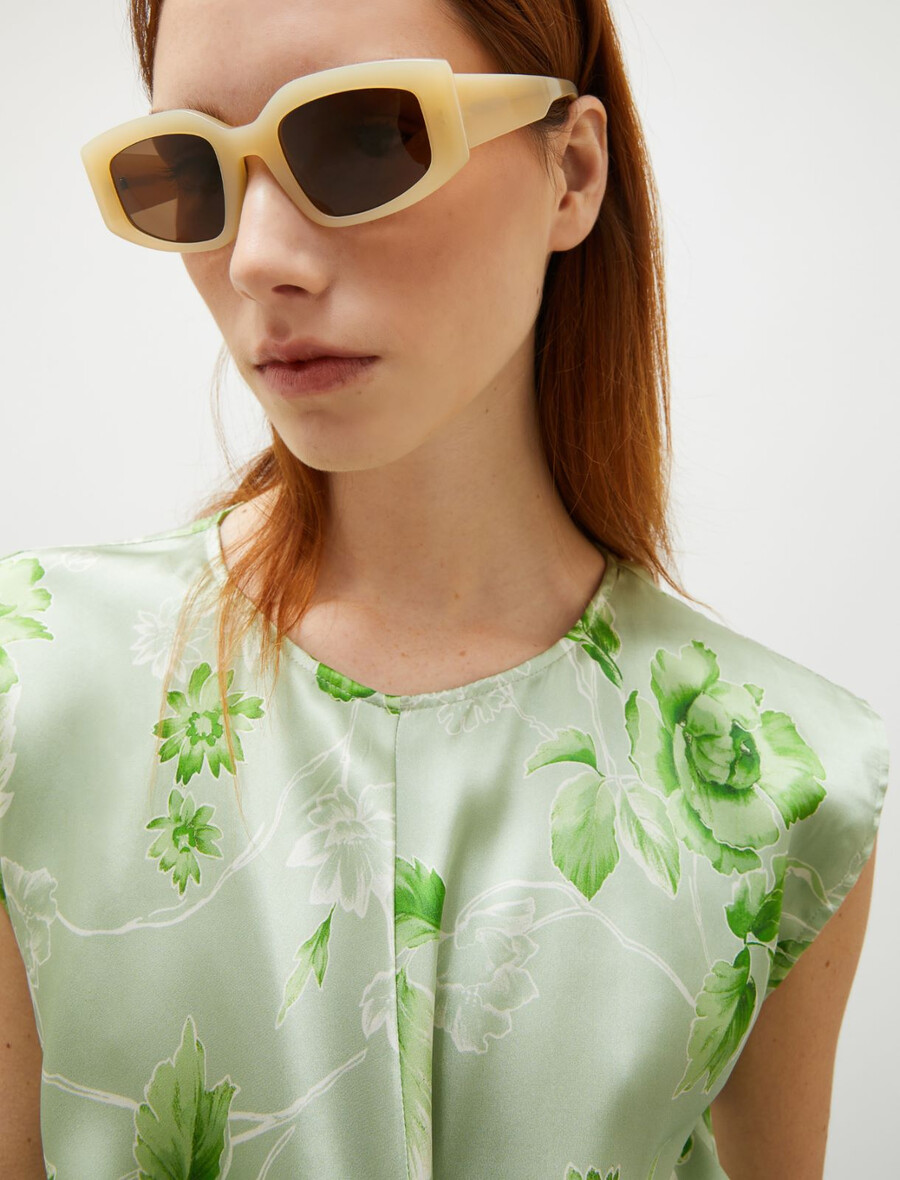 geometrična sončna očala - kremna