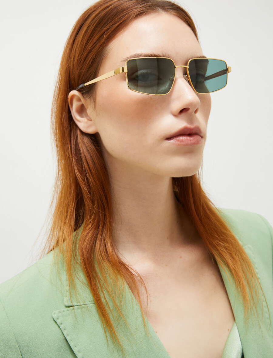 geometrična očala - zlata