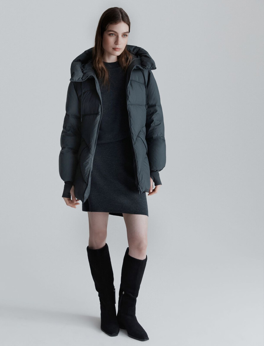 raztegljiva vodoodporna puhovka - temno siva