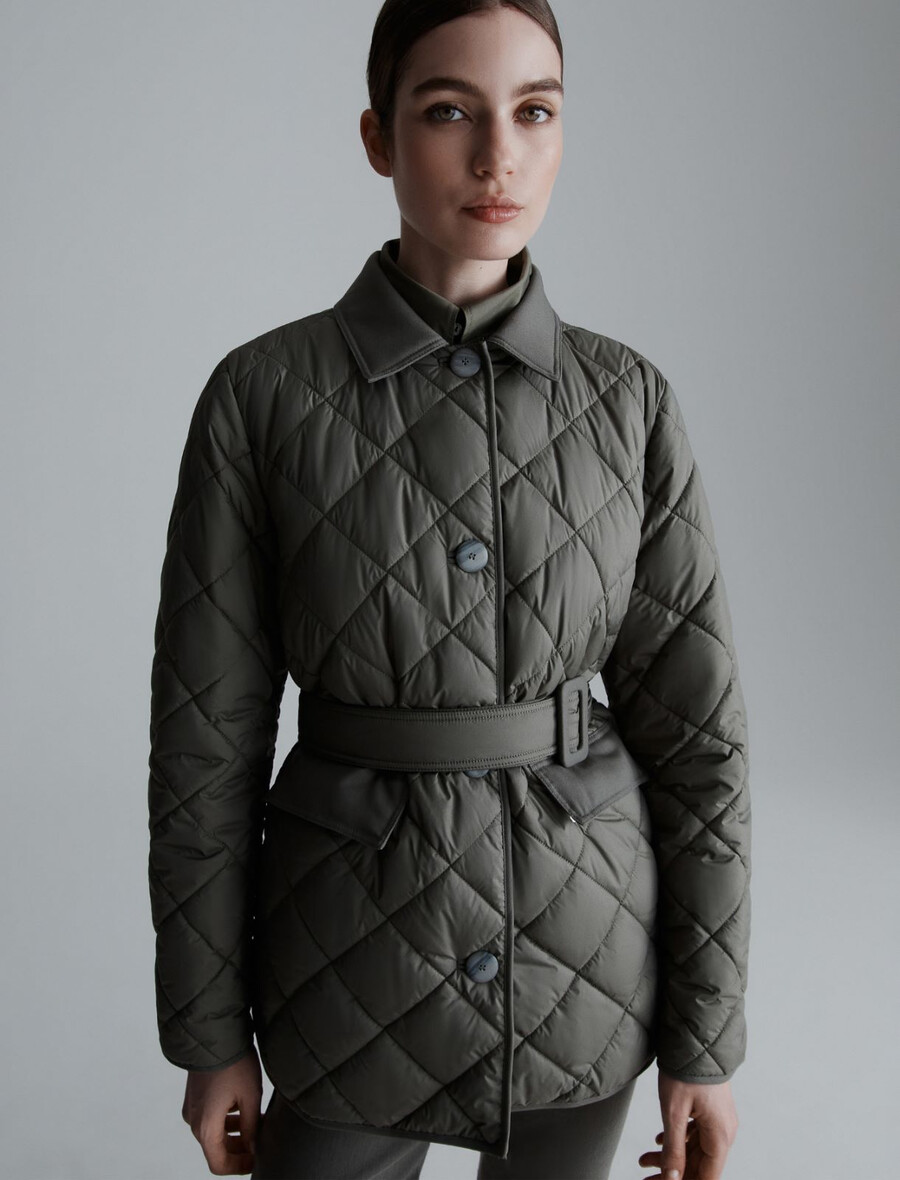 podložena in prešita jakna - olivna