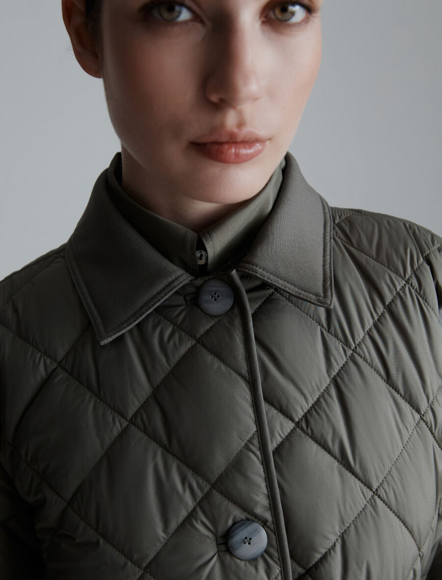 podložena in prešita jakna - olivna