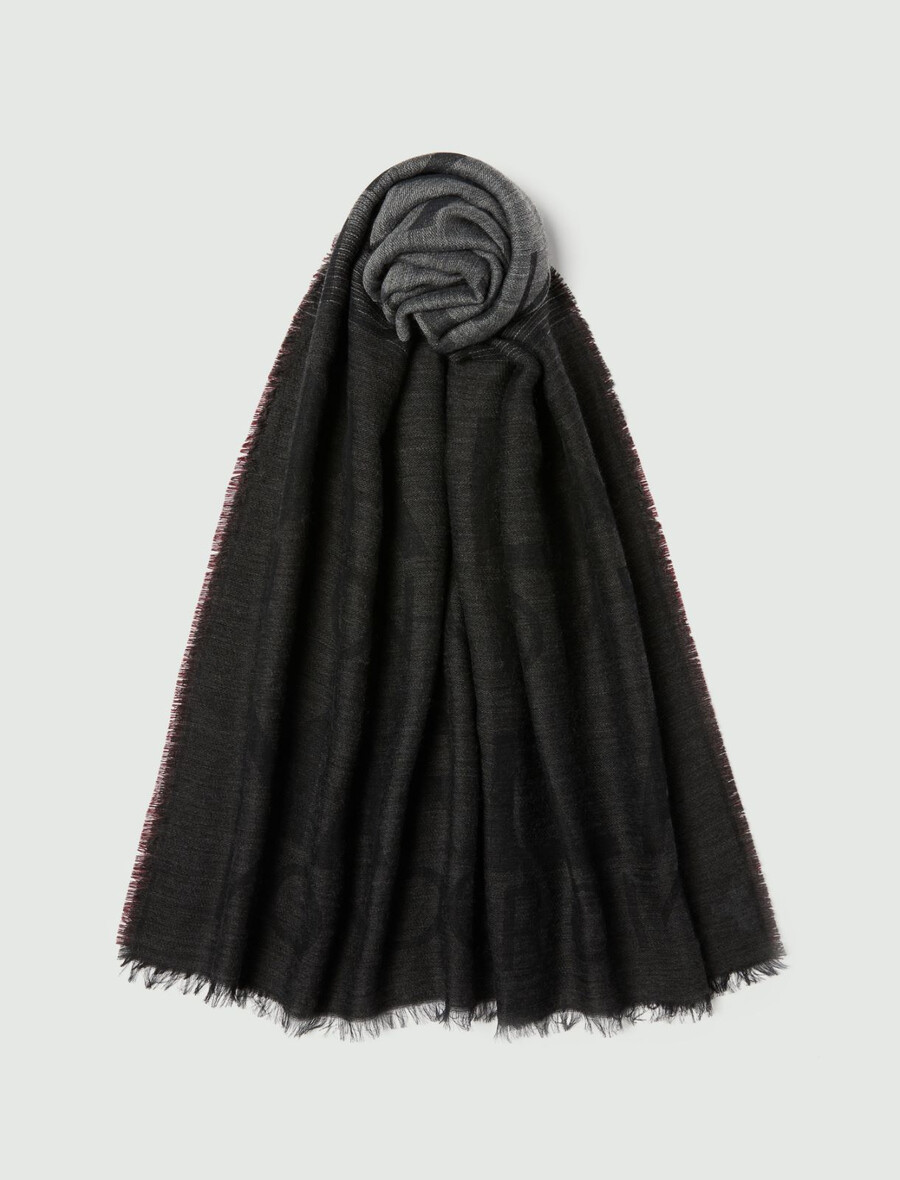 Žakard štola - temno siva