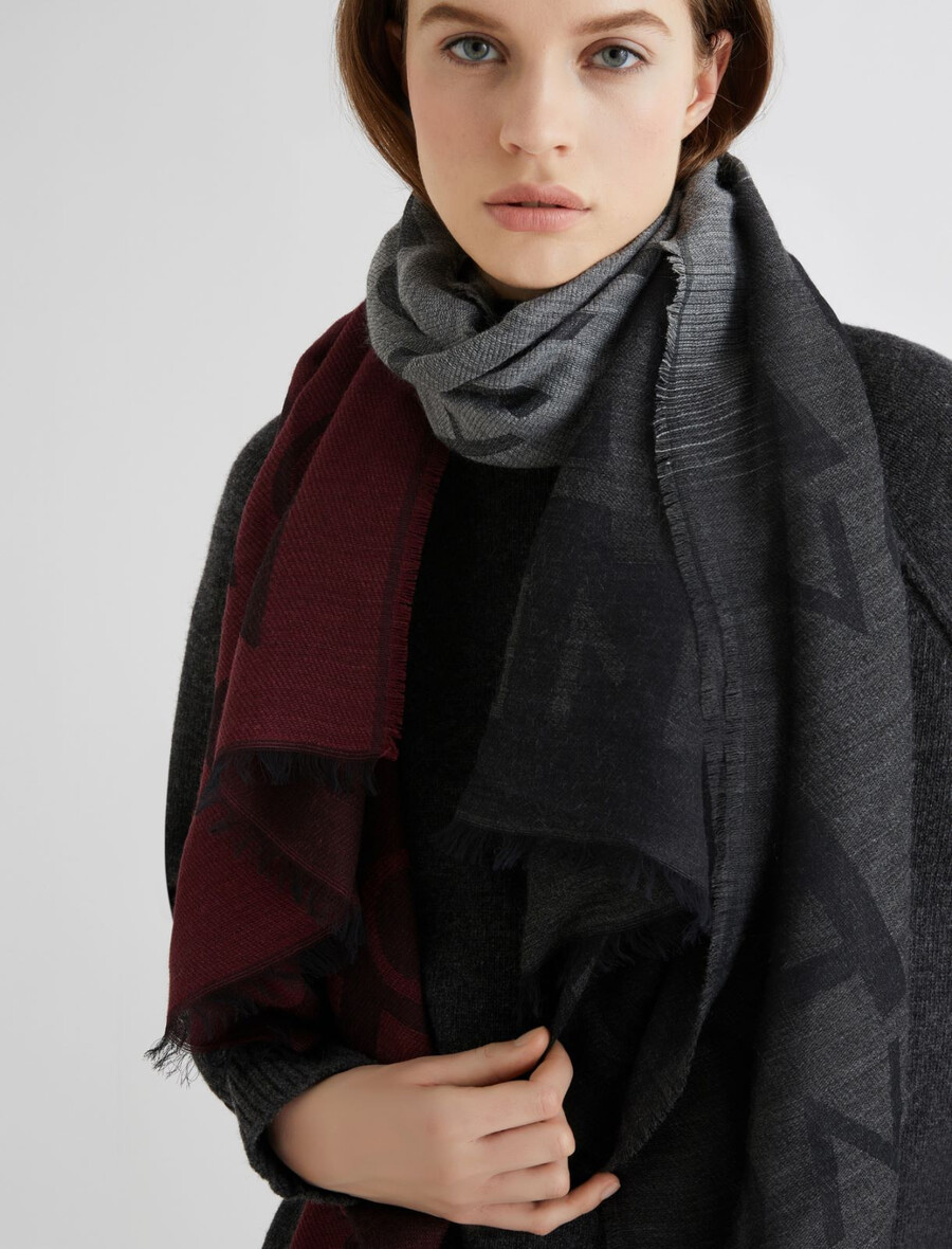 Žakard štola - temno siva