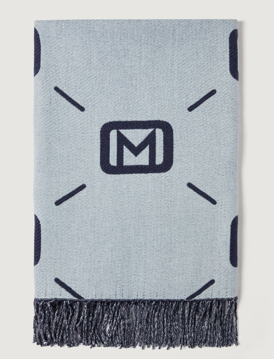 dvostranski šal - svetlo modra