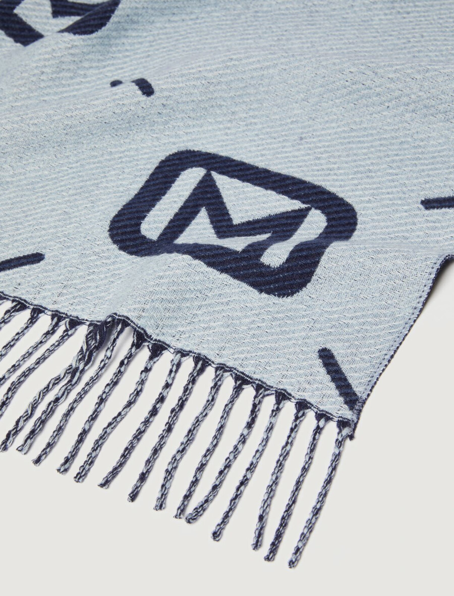 dvostranski šal - svetlo modra