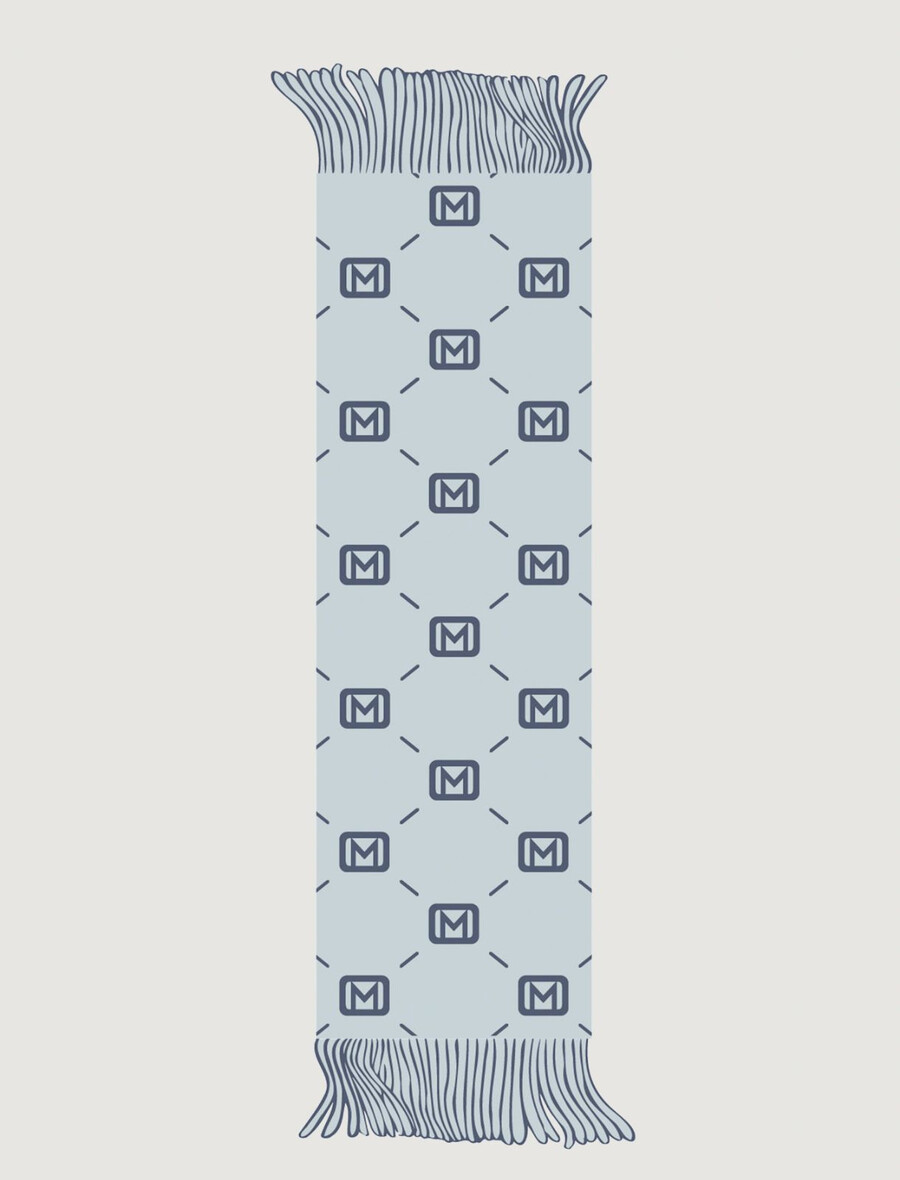 dvostranski šal - svetlo modra