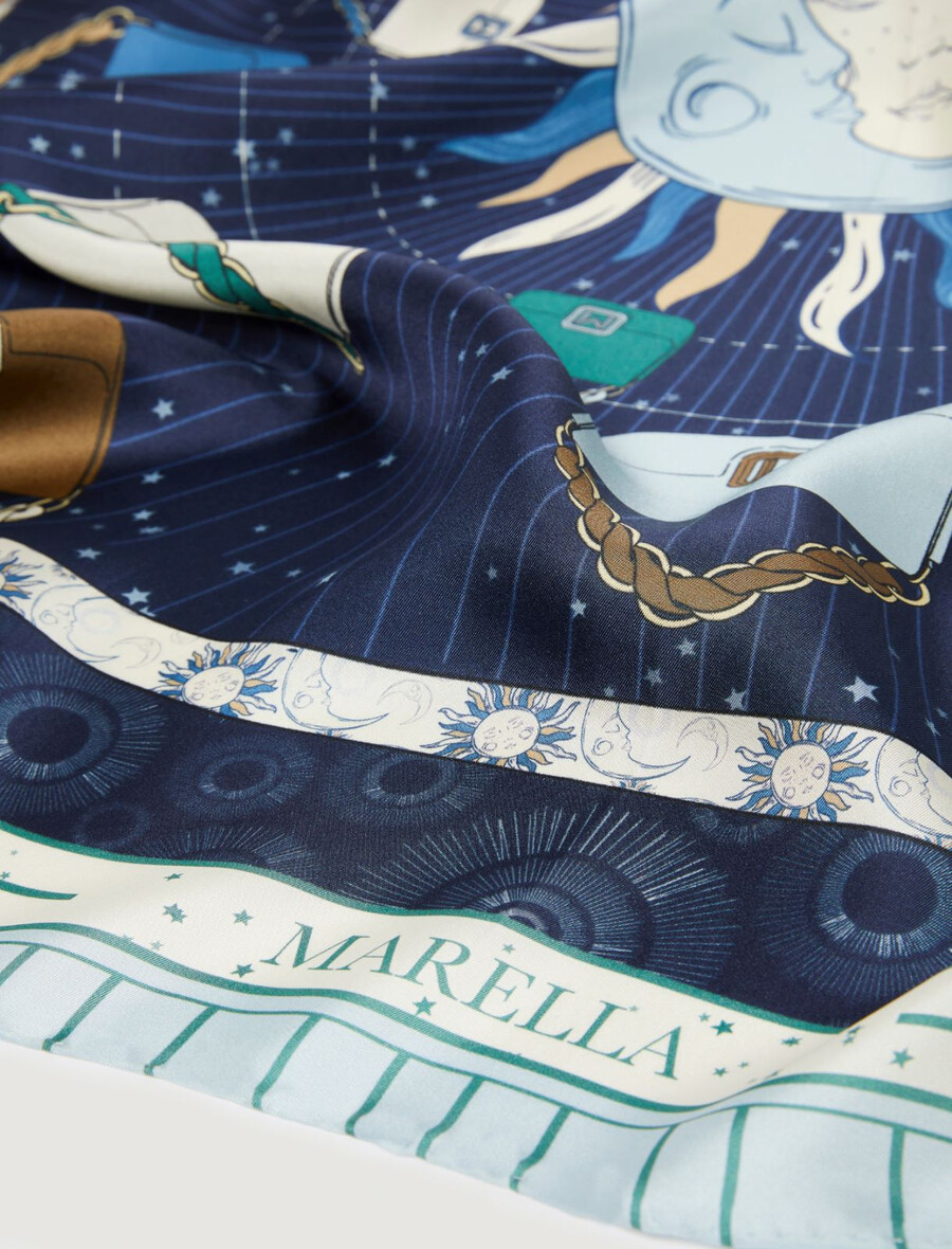 tvil šal - kitajsko modra