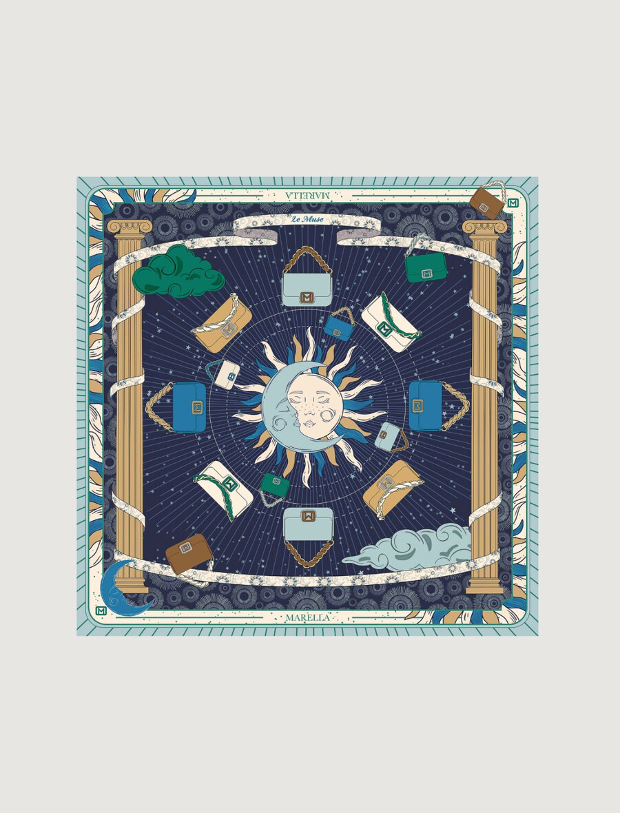 tvil šal - kitajsko modra