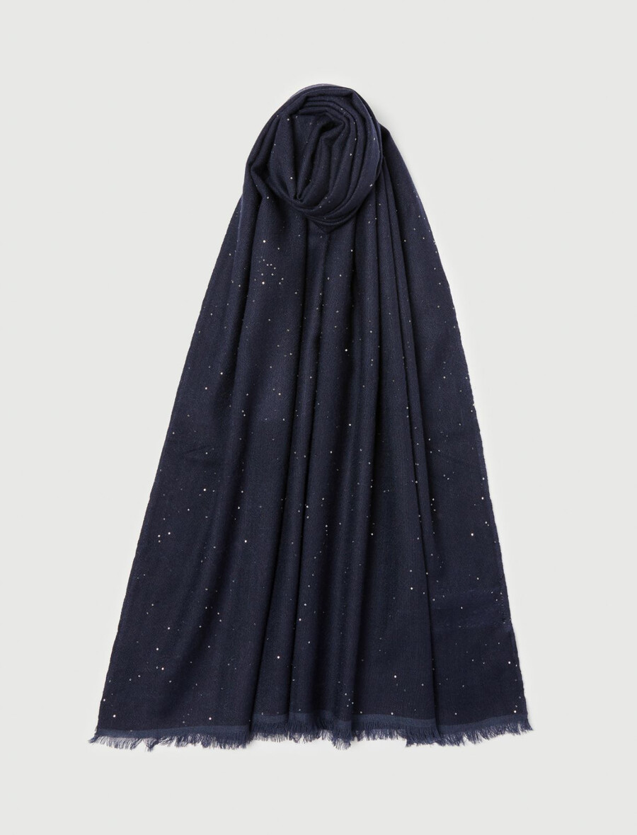 stola z mikro bleščicami - mornarsko modra