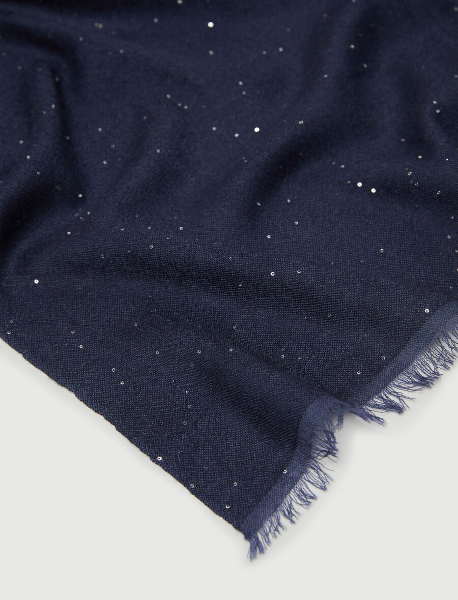 stola z mikro bleščicami - mornarsko modra