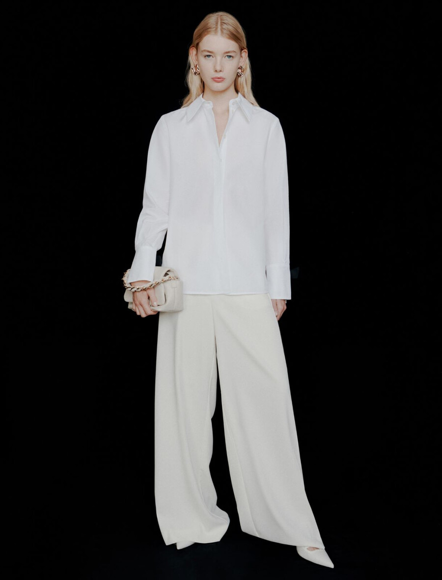 bombažna poplinska srajca - optical white