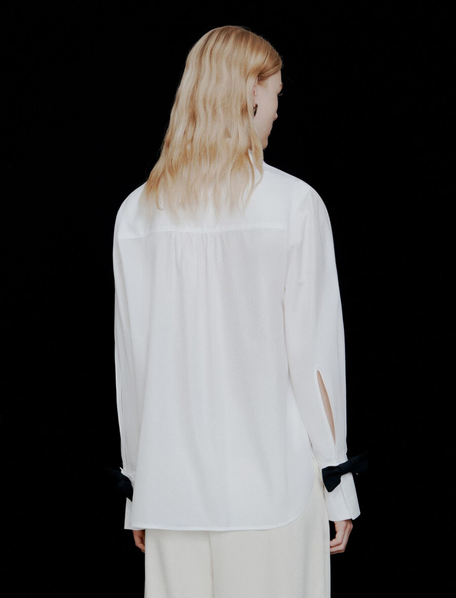 bombažna poplinska srajca - optical white