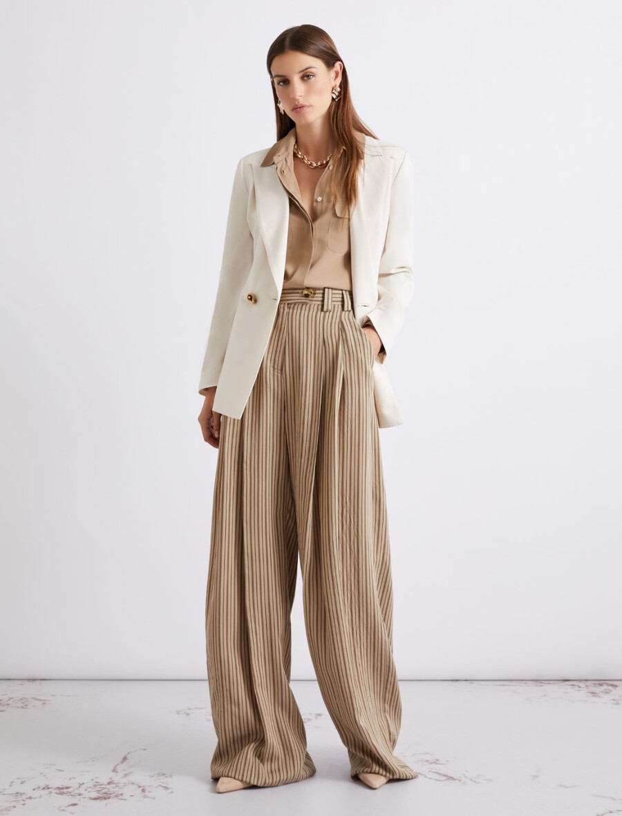 srajca iz krepa z mešanico svile - naravna