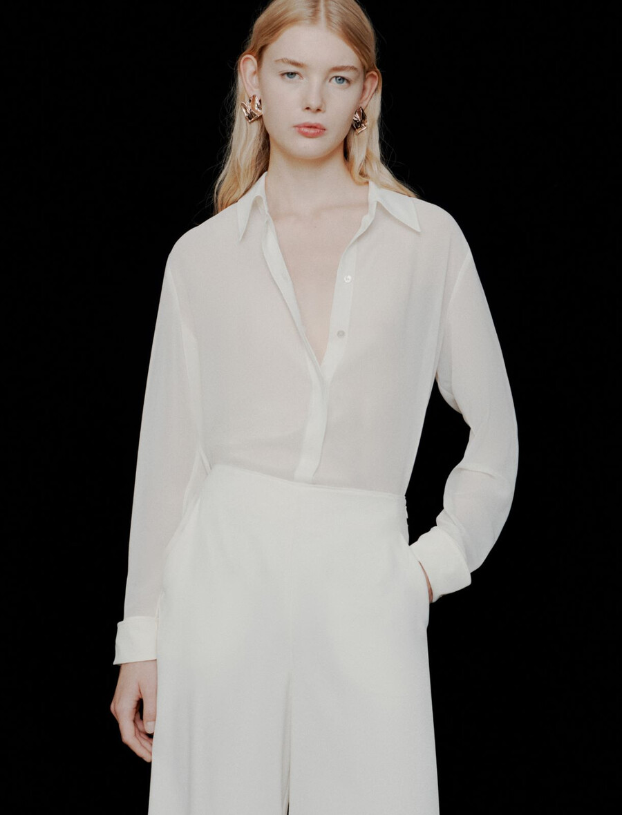 Žoržetska srajca - volna bela