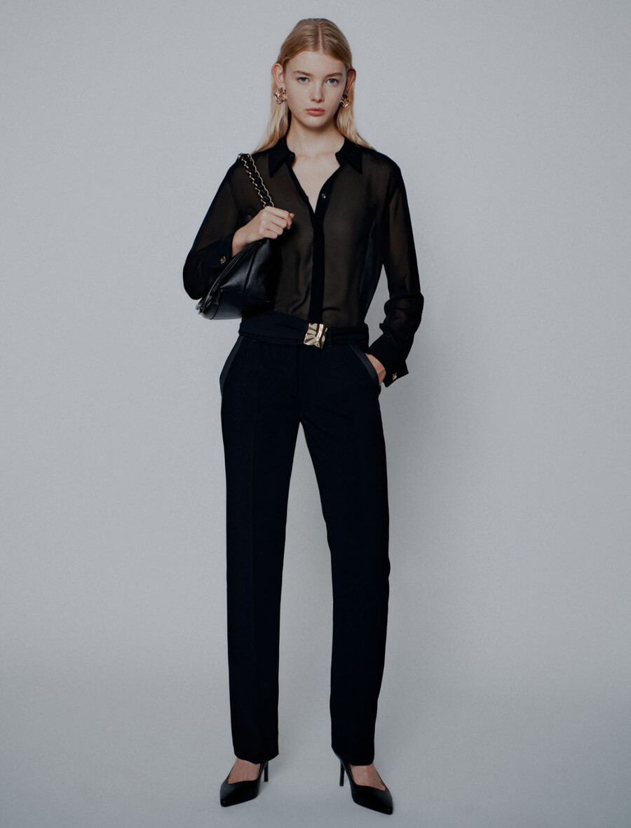 srajca z žoržeto - Črna