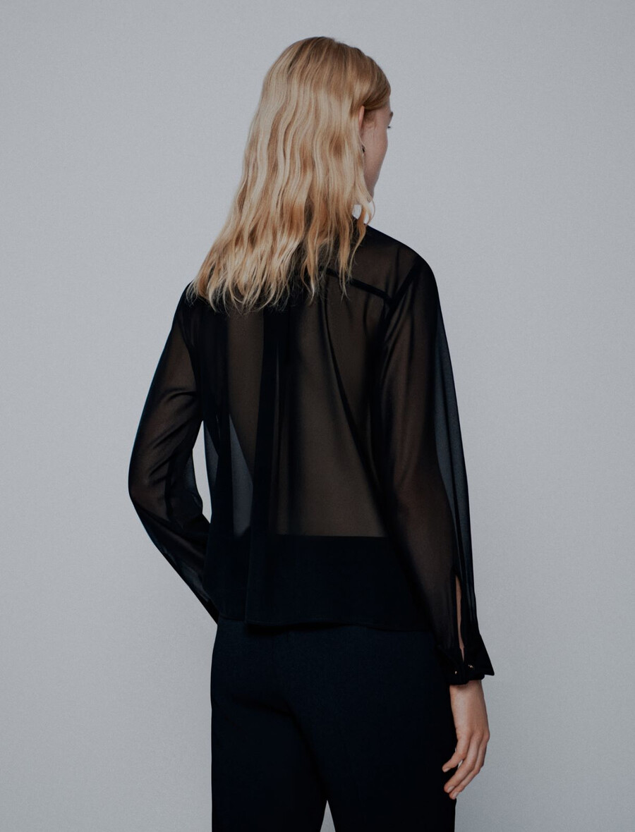 srajca z žoržeto - Črna