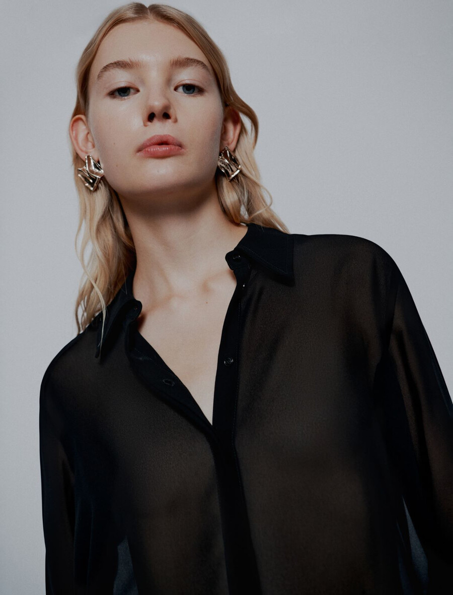 srajca z žoržeto - Črna