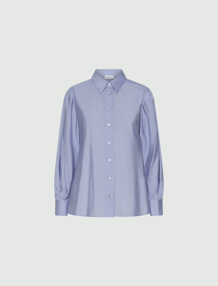 raztegljiva poplinska srajca - praŠno modra