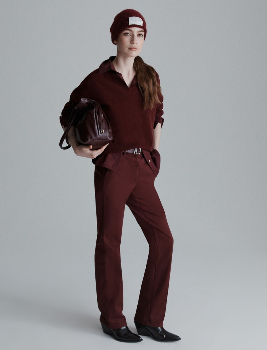 srajca iz poplina - bordo