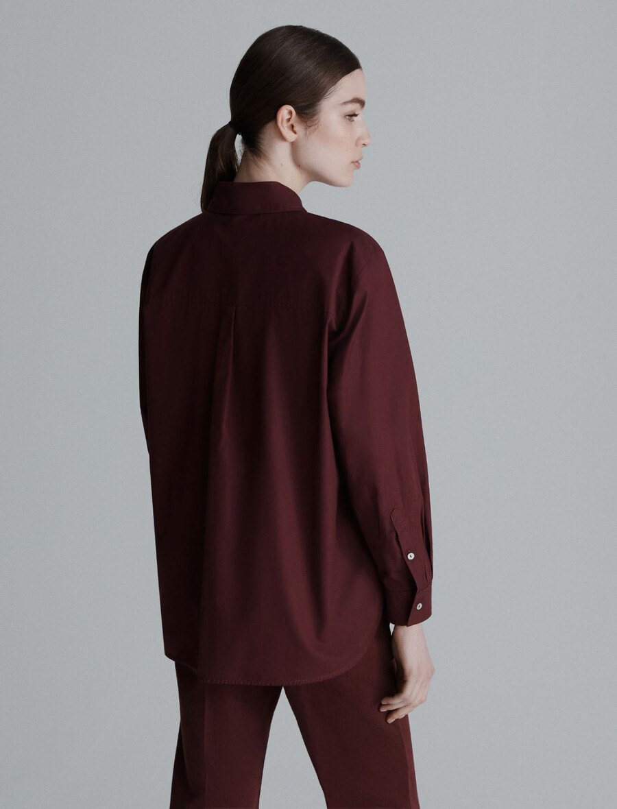 srajca iz poplina - bordo